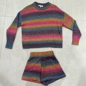 Something navy sweater & shorts set size XXS